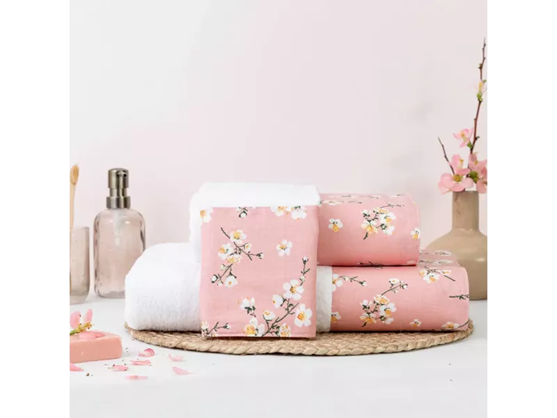 Πετσέτες Σετ 3ΤΜΧ Jasmine Λευκό 70 x 140 / 50 x 90 / 30 x 50 cm