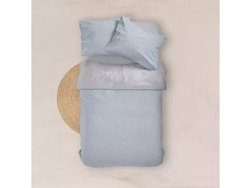 Σεντόνια Εμπριμέ Σετ Pois Υπέρδιπλα Σιέλ 220 x 240 cm + 240 x 260 cm + (2) 50 x 70 cm