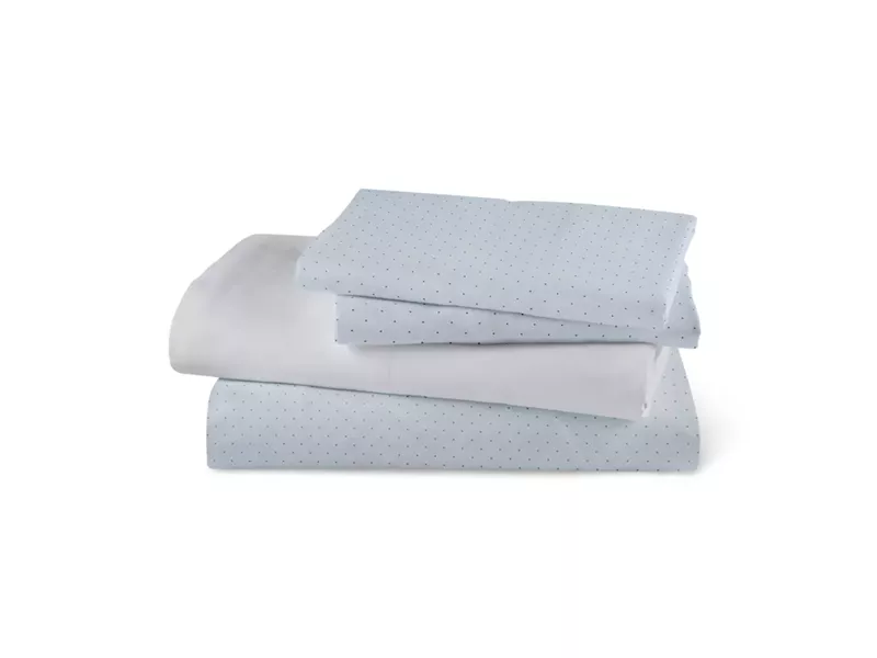 Σεντόνια Εμπριμέ Σετ Pois Υπέρδιπλα Σιέλ 220 x 240 cm + 240 x 260 cm + (2) 50 x 70 cm