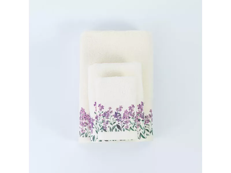 Πετσέτες Σετ 3ΤΜΧ Forget me Not Εκρού 70 x 140 / 50 x 90 / 30 x 50 cm