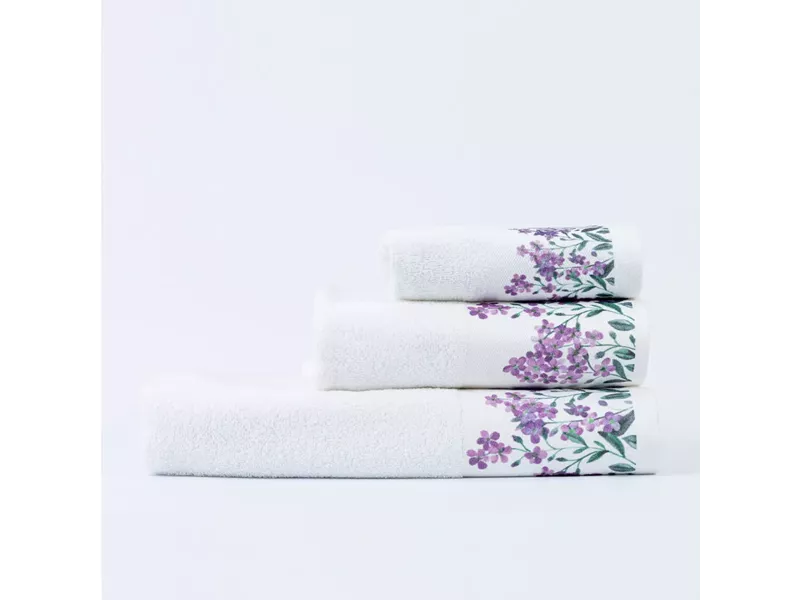 Πετσέτες Σετ 3ΤΜΧ Forget me Not Λευκό 70 x 140 / 50 x 90 / 30 x 50 cm