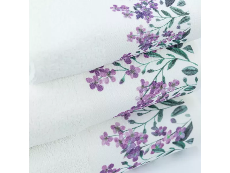 Πετσέτες Σετ 3ΤΜΧ Forget me Not Λευκό 70 x 140 / 50 x 90 / 30 x 50 cm
