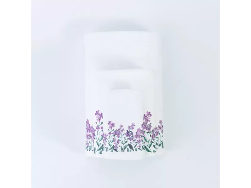 Πετσέτες Σετ 2ΤΜΧ Forget me Not Λευκό 50 x 90 / 30 x 50 cm