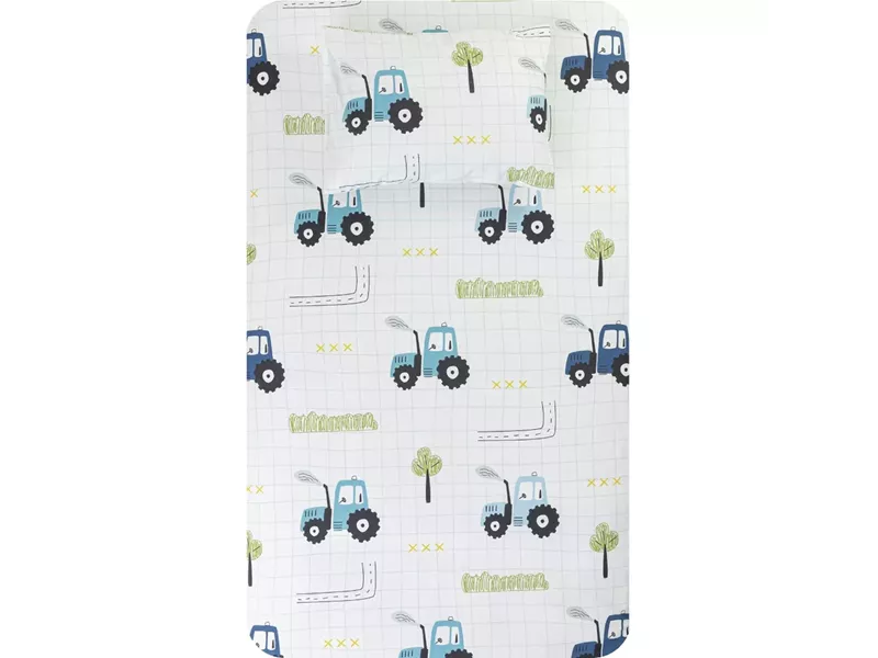 Σεντόνι Σετ 2ΤΜΧ Trucky Moνό Λευκό 160 x 240 cm + 50 x 70 cm