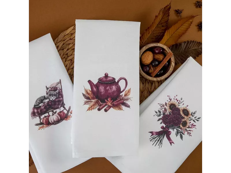Ποτηρόπανα Κουζίνας Sunflower  Σετ 3ΤΜΧ Λευκό (3) 50 x 70 cm
