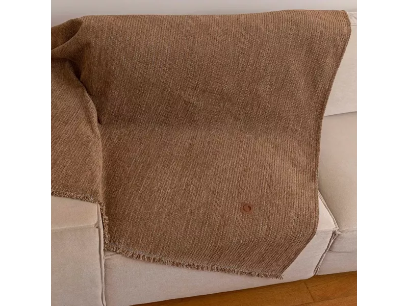 Ριχτάρι Σενίλ Τετραθέσιο Velvet Μπεζ 180 x 350 cm