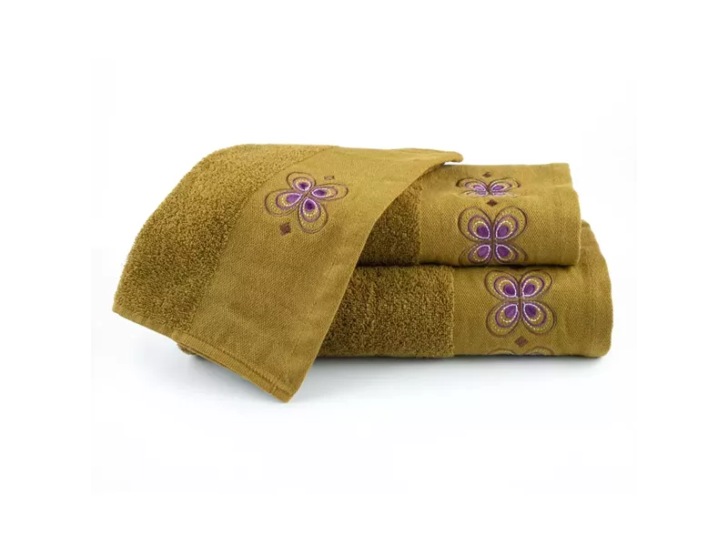 Πετσέτες Σετ 3ΤΜΧ Petalouda σε Κουτί Λαδί 70 x 140 / 50 x 90 / 30 x 50 cm