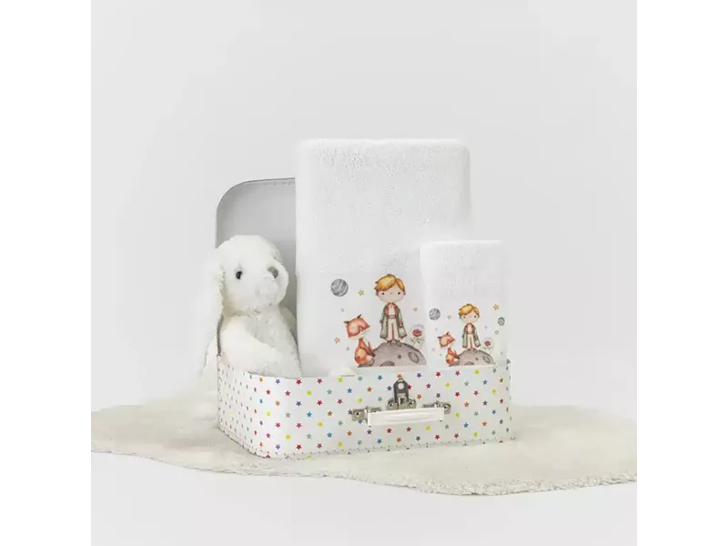 Πετσέτες Σετ 2ΤΜΧ Little Prince Λευκό 70 x 120 / 30 x 50 cm