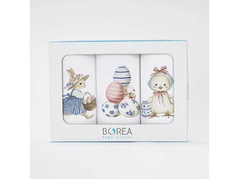 Ποτηρόπανα Κουζίνας BunnyBloom Σετ 3ΤΜΧ Λευκό (3) 50 x 70 cm