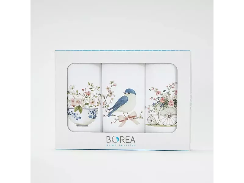 Ποτηρόπανα Κουζίνας Jardin Σετ 3ΤΜΧ Λευκό (3) 50 x 70 cm