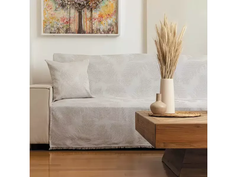 Ριχτάρι Βαμβακερό Πολυθρόνας Phoenix Μπεζ 180 x 180 cm