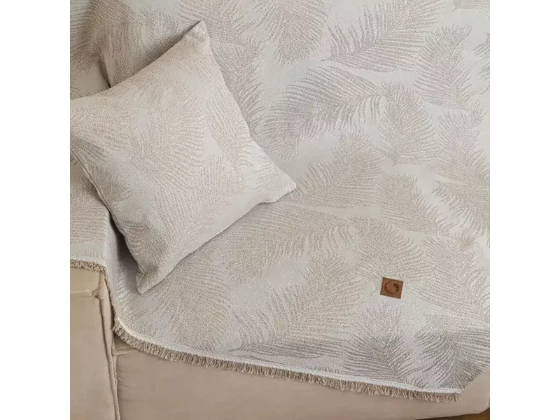Ριχτάρι Βαμβακερό Πολυθρόνας Phoenix Μπεζ 180 x 180 cm