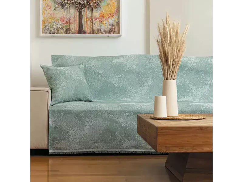 Ριχτάρι Βαμβακερό Πολυθρόνας Cobra Μέντα 180 x 180 cm