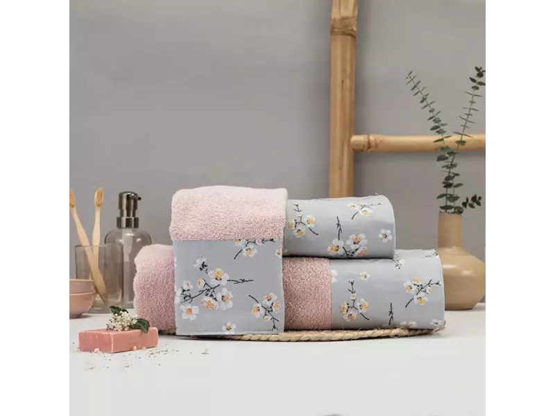 Πετσέτες Σετ 3ΤΜΧ Jasmine Πούδρα 70 x 140 / 50 x 90 / 30 x 50 cm