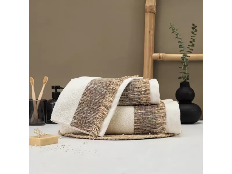 Πετσέτες Σετ 3ΤΜΧ Siesta Εκρού 70 x 140 / 50 x 90 / 30 x 50 cm