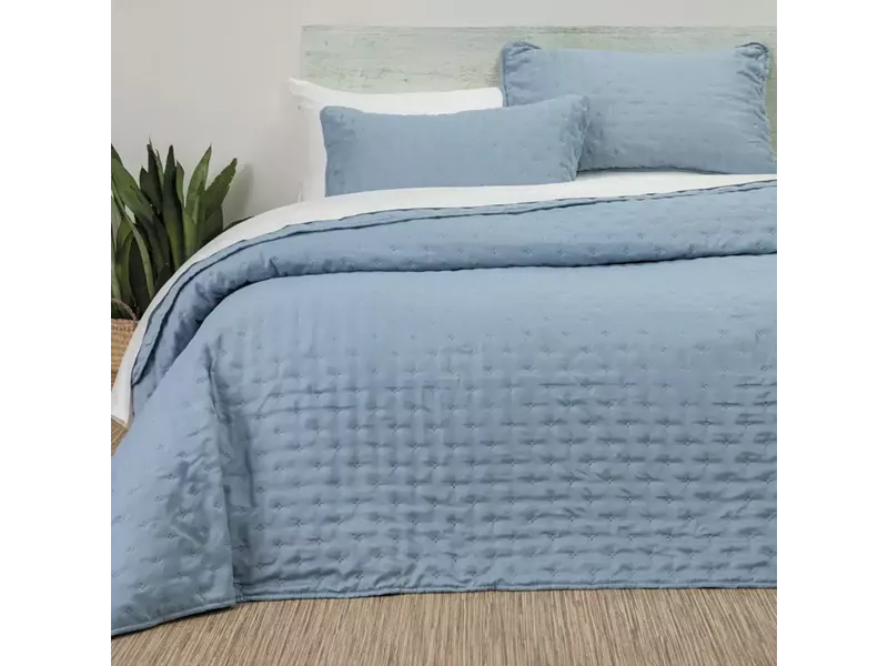 Κουβερλί Σετ Croiset Υπέρδιπλο Σιέλ 220 x 240 cm + (2) 50 x 70 cm