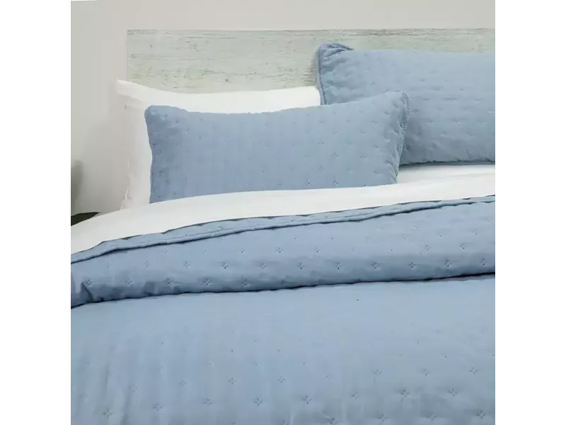 Κουβερλί Σετ Croiset Υπέρδιπλο Σιέλ 220 x 240 cm + (2) 50 x 70 cm