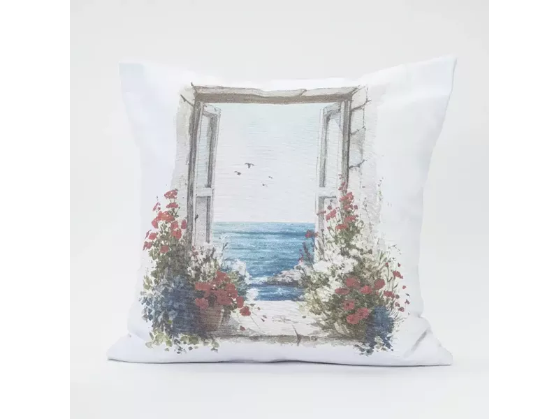 Μαξιλάρι Διακοσμητικό Printed Σχ.25 Λευκό 45 x 45 cm