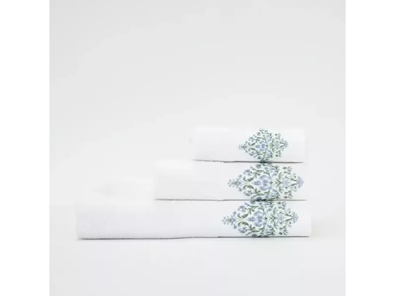 Πετσέτες Σετ 3ΤΜΧ Damask Λευκό 70 x 140 / 50 x 90 / 30 x 50 cm