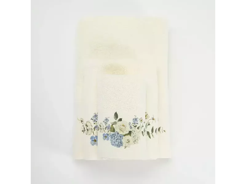 Πετσέτες Σετ 3ΤΜΧ Hortensia Εκρού 70 x 140 / 50 x 90 / 30 x 50 cm