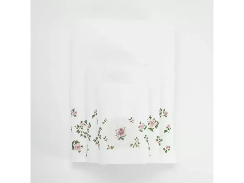 Πετσέτες Σετ 2ΤΜΧ Wildrose Λευκό 50 x 90 / 30 x 50 cm