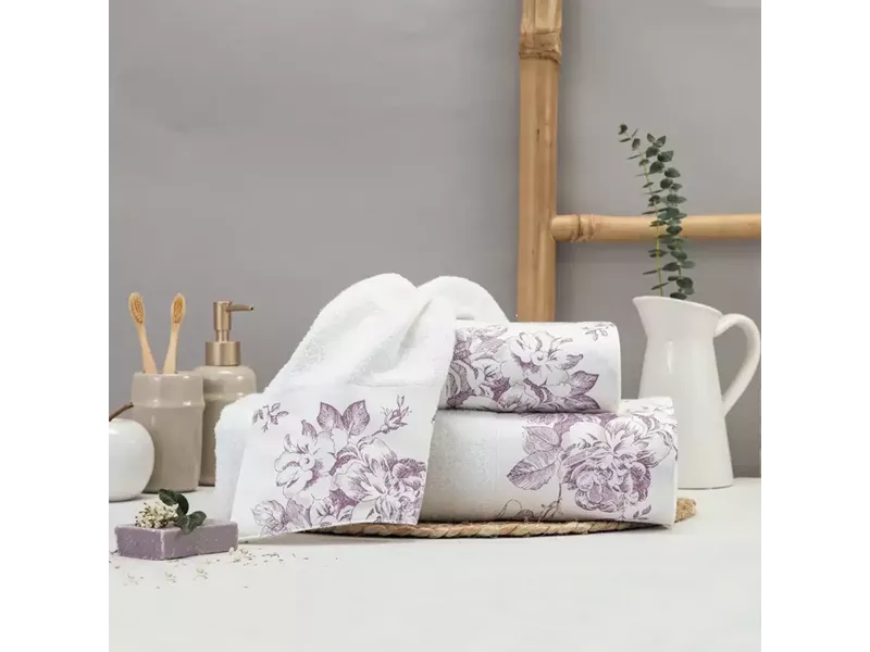 Πετσέτες Σετ 3ΤΜΧ Rosine Λευκό 70 x 140 / 50 x 90 / 30 x 50 cm