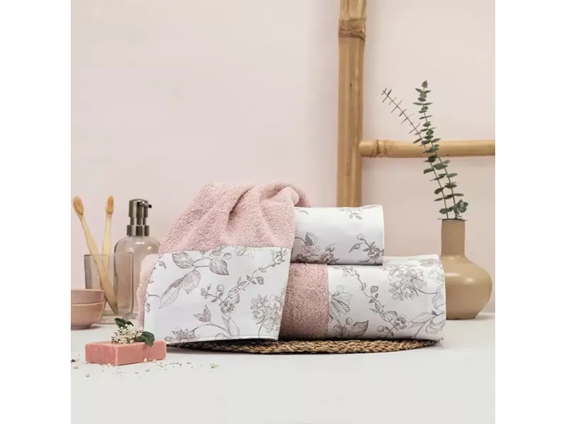 Πετσέτες Σετ 3ΤΜΧ Rosine Πούδρα 70 x 140 / 50 x 90 / 30 x 50 cm