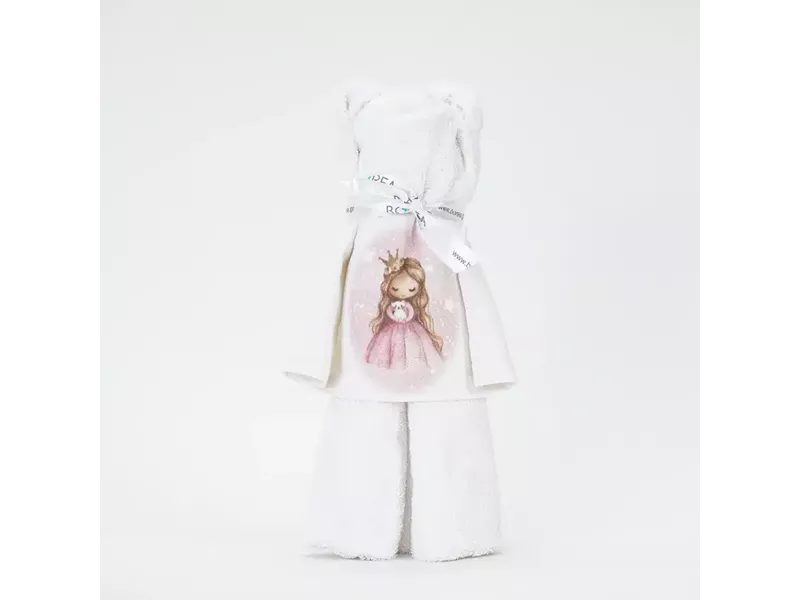 Πετσέτα Αρκουδάκι Little Queen Λευκό 50 x 90 cm