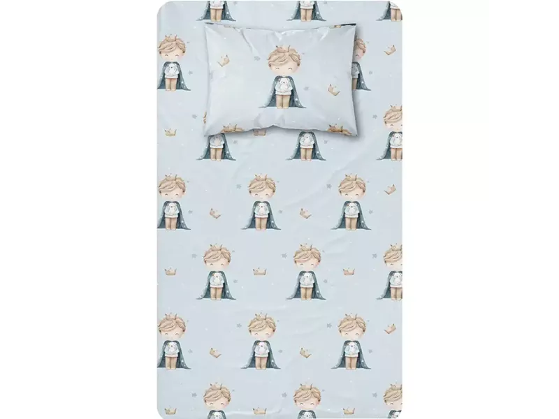 Σεντόνι Σετ 2ΤΜΧ Little King Moνό Πετρόλ 160 x 240 cm + 50 x 70 cm