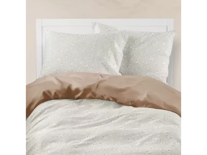 Παπλωματοθήκη Εμπριμέ Margot Υπέρδιπλη Μπεζ 220 x 240 cm