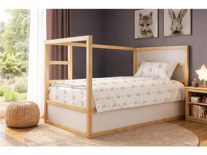 Σεντόνια Εμπριμέ Σετ 3 τεμ kids Newborn Bear 716 160x240 White-Beige 100% Cotton