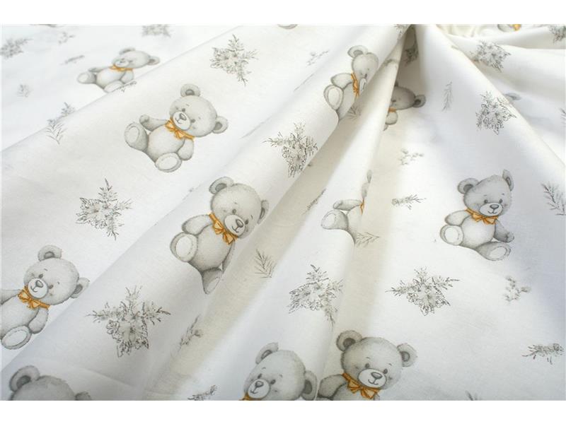 Πάνα Χασέ bebe Newborn Bear 717 80x80 White-Grey 100% Cotton