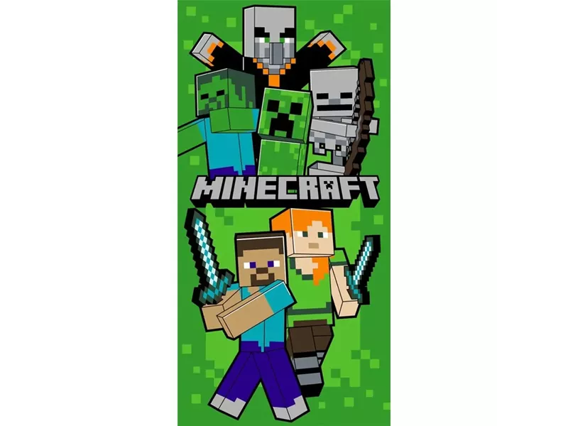 Πετσέτα Θαλάσσης Microfiber Minecraft Green Πράσινο 70 x 140 cm