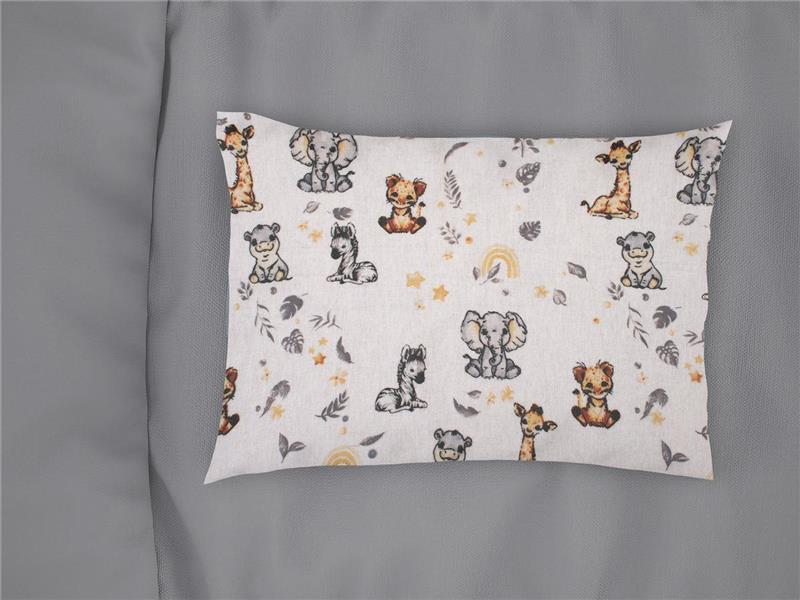 Μαξιλαροθήκη Εμπριμέ bebe Savanna 36 35X45 White-Grey 100% Cotton Flannel