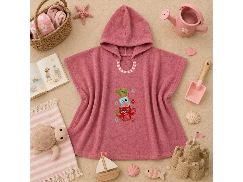 Παιδικό Πόντσο 2-4 Ετών family owls 55X110