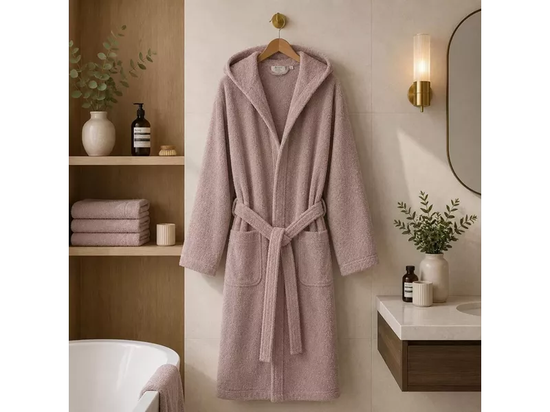 Μπουρνούζι Με Κουκούλα Dusty Rose