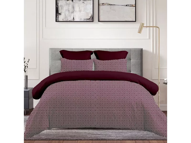Σεντόνι Με Λάστιχο (160x200+30) Boho Red Wine