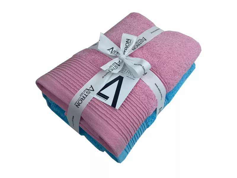 Πετσέτες Προσώπου Σετ 2 Τεμαχίων Pink Turquoise
