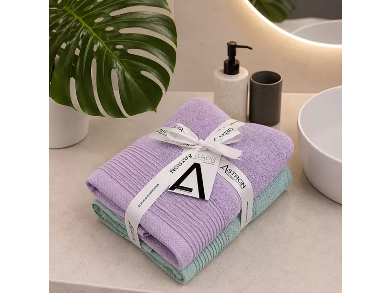 Πετσέτες Προσώπου Σετ 2 Τεμαχίων Mint Light Lilac
