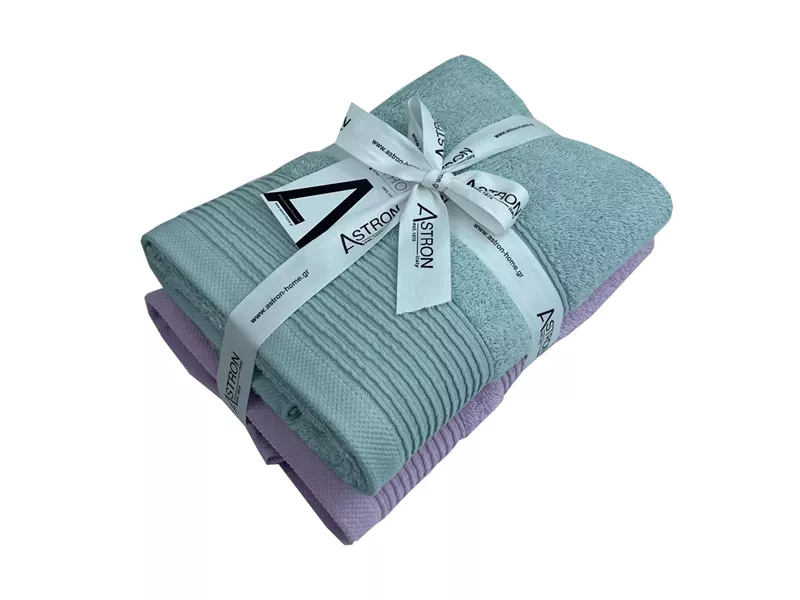 Πετσέτες Προσώπου Σετ 2 Τεμαχίων Mint Light Lilac