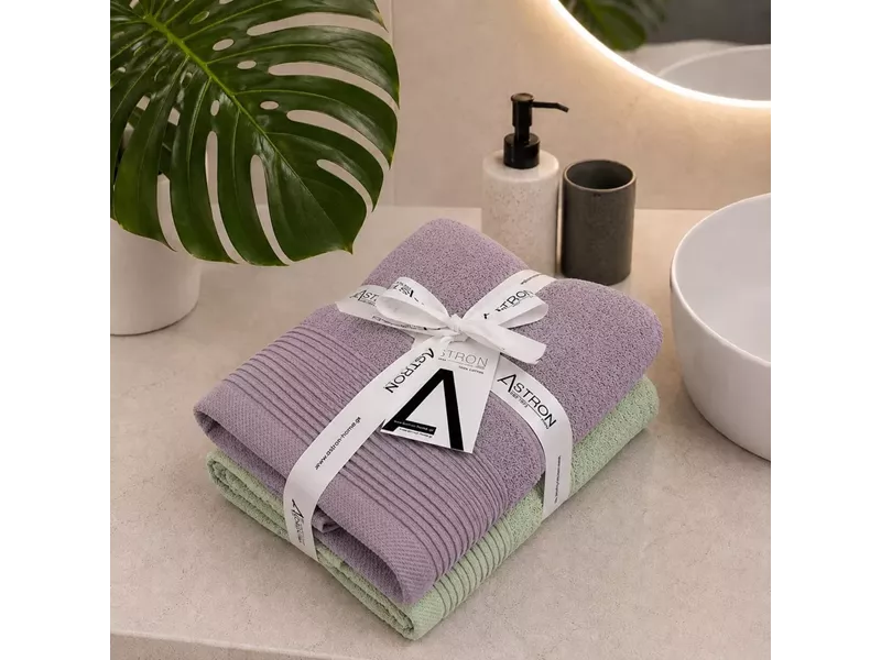 Πετσέτες Προσώπου Σετ 2 Τεμαχίων Mint Light Lilac
