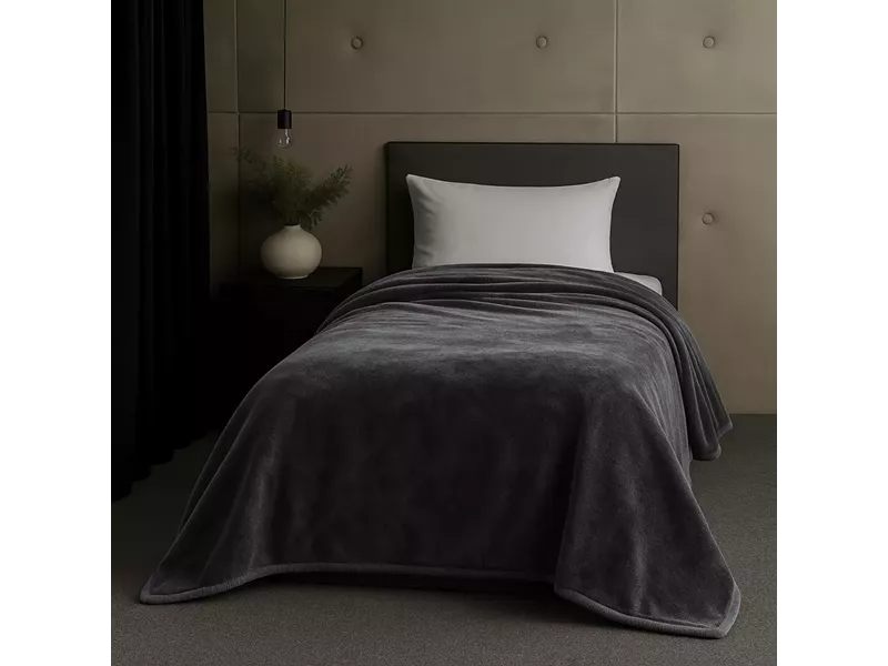 Κουβέρτα βελουτέ Μονή Grey