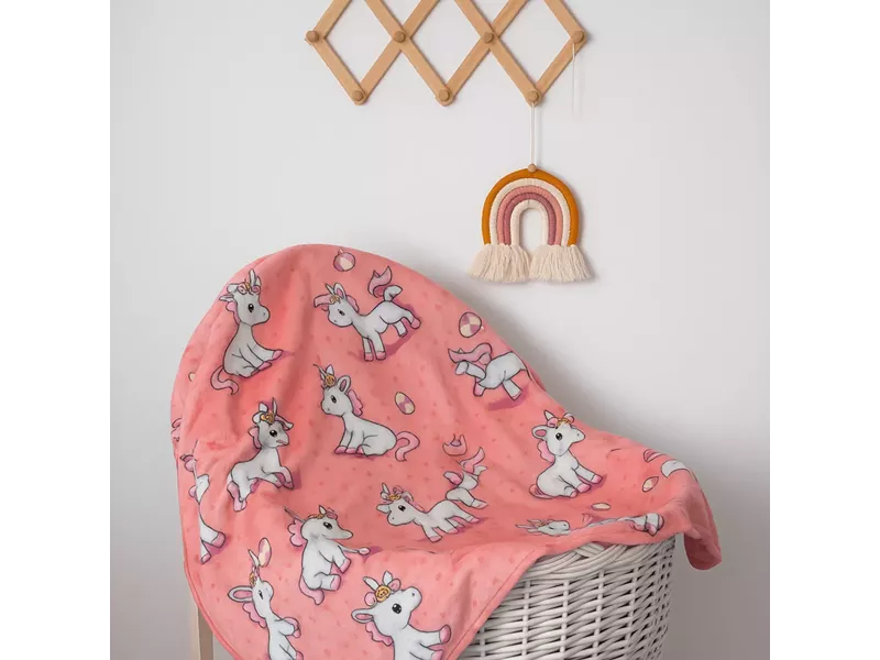 Βρεφική Κουβέρτα Κούνιας (110Χ140) Βελουτέ Baby Unicorn