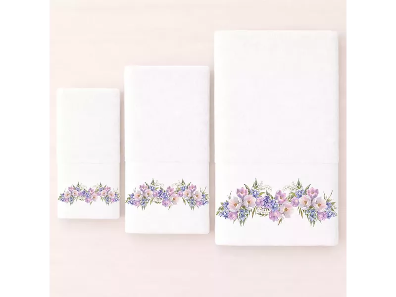 Πετσέτες Σετ 3 τεμ. Violet White