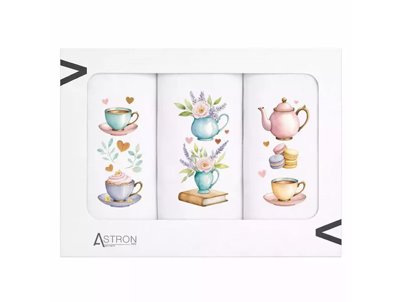 Ποτηρόπανα Κουζίνας Tea & Read Σετ 3τμχ