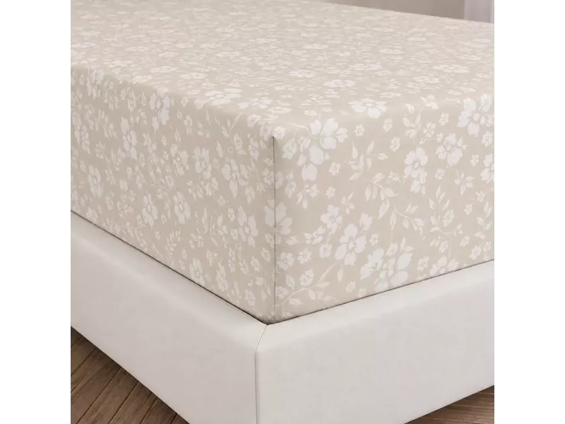 Σετ Σεντόνια Υπέρδιπλα Με Λάστιχο (160x200+40) Emily Beige