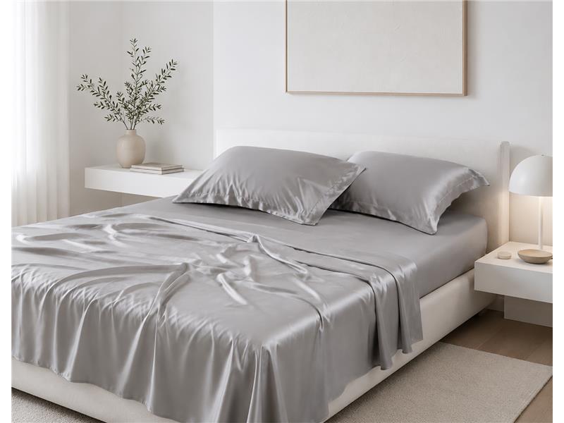 Σετ σεντόνια bamboo 300TC (270cm x 290cm) ανοιχτό γκρί 