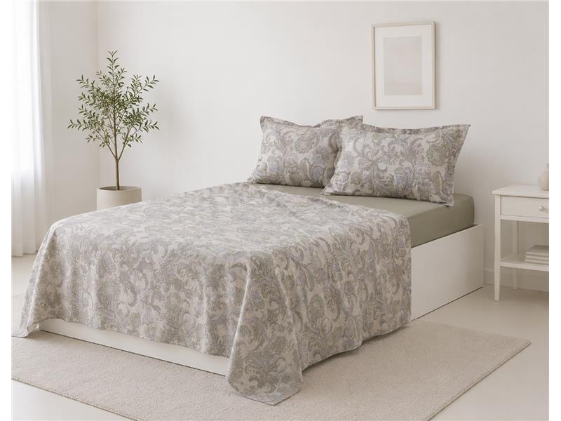 Σετ σεντόνια βαμβακερά 200TC (160cm x 200cm + 35cm) nobilis