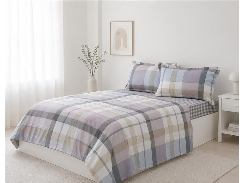 Σετ σεντόνια βαμβακερά 200TC (160cm x 200cm + 35cm) grid