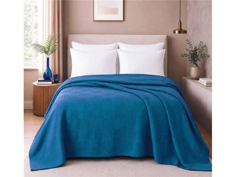 Κουβέρτα Πικέ Μονή (180X240)  Mcdecor Indigo - MCDECOR